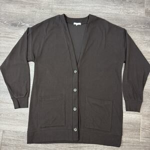 SKIN WORLDWIDE Nicolette ribbed stretch-Pima cotton modal-blend cardigan Sz 1